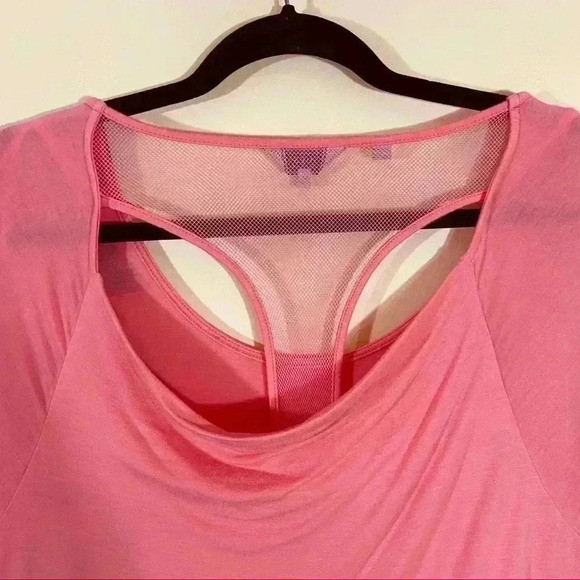 Guess Coral Layered Racerback Athleisure Blouse - Picture 8 of 10